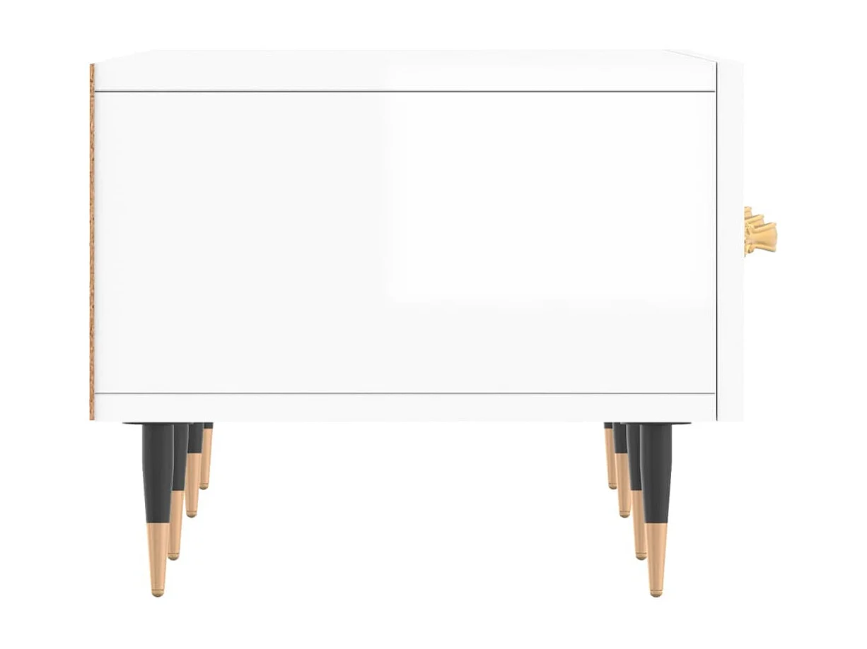 Sylvain-Paul  Meuble TV blanc brillant 150x36x30 cm bois d'ingénierie