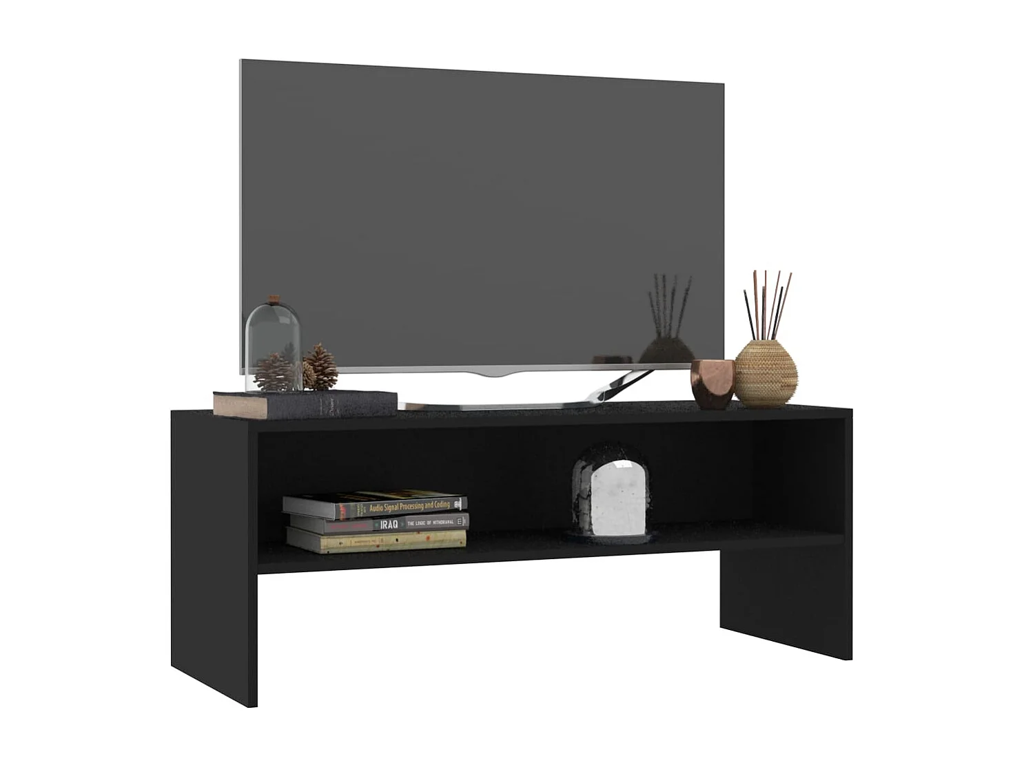 Zerina  Meuble TV Noir 100x40x40 cm Bois d’ingénierie