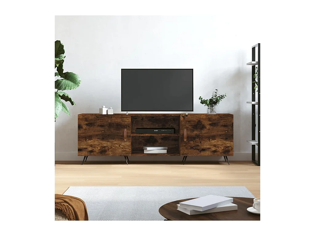 Arlo  Meuble TV chêne fumé 150x30x50 cm bois d'ingénierie