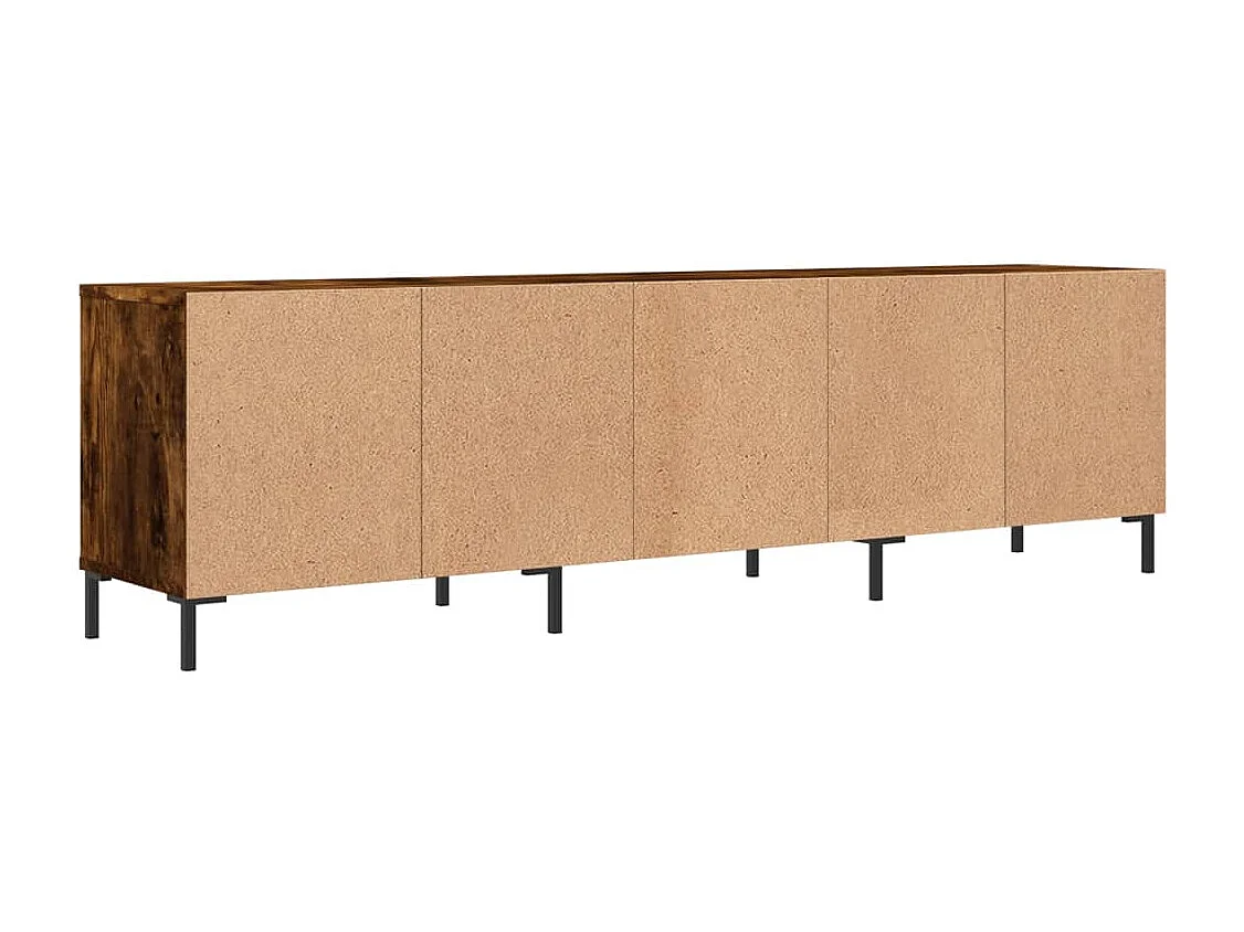 Fem  Meuble TV chêne fumé 150x30x44,5 cm bois d'ingénierie