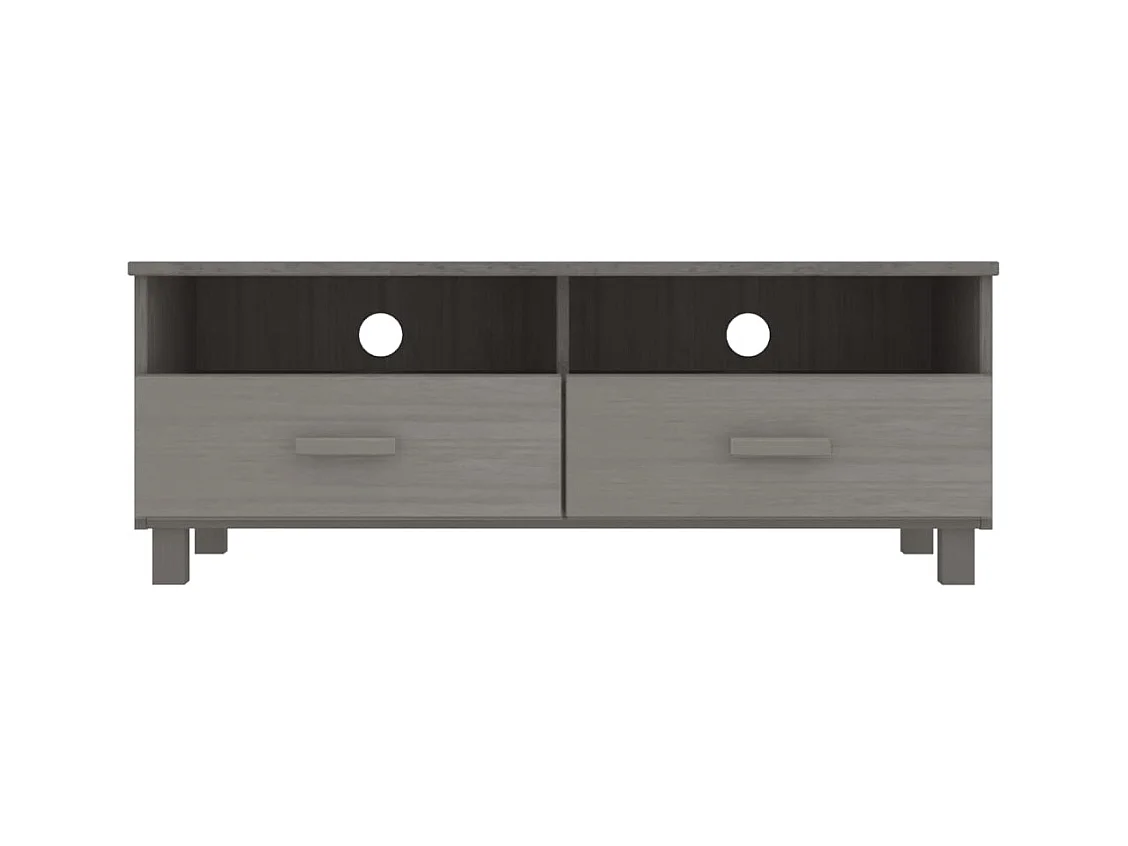 Lilia  Meuble TV HAMAR Gris clair 106x40x40 cm Bois massif de pin