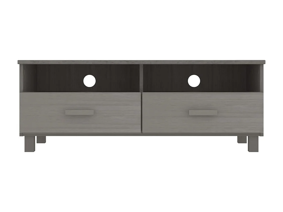 Lilia  Mueble de TV HAMAR madera maciza pino gris claro 106x40x40 cm