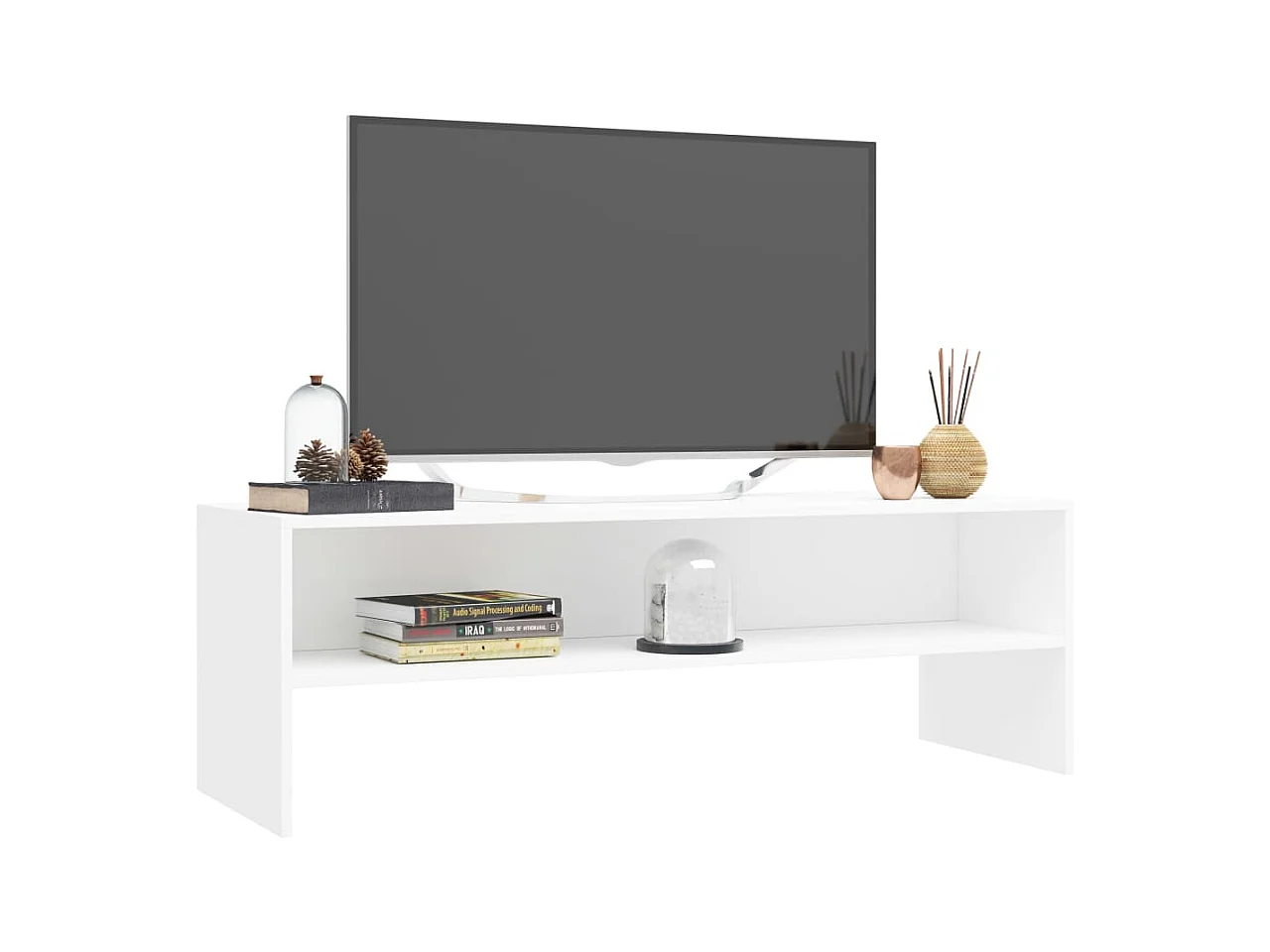 Kobe  Meuble TV Blanc 120x40x40 cm Bois d'ingénierie
