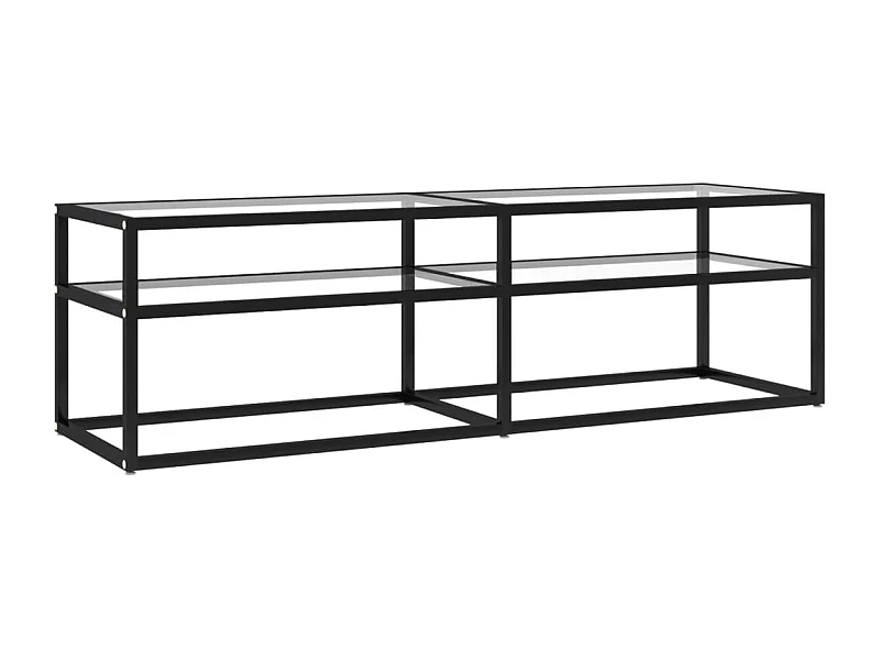 Ballypatrick  Meuble TV Transparent 140x40x40,5 cm Verre trempé