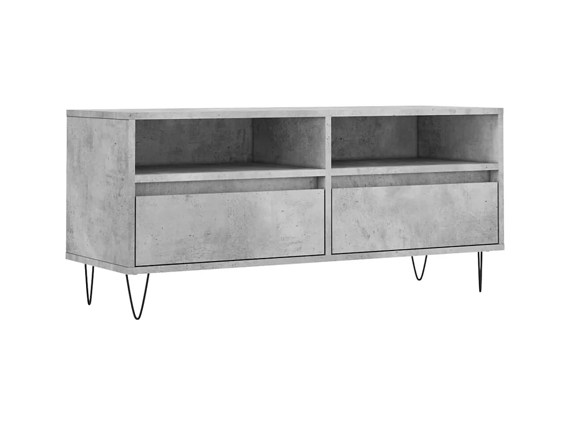 Xirin  Tv-meubel 100x34,5x44,5 cm bewerkt hout betongrijs