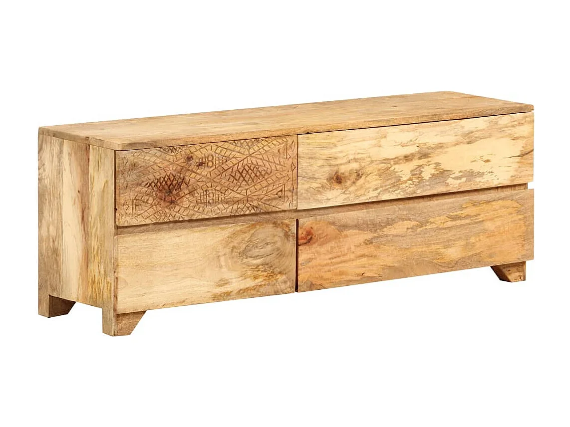 Garden Furniture -  Meuble TV Bois de manguier solide 110x30x40 cm