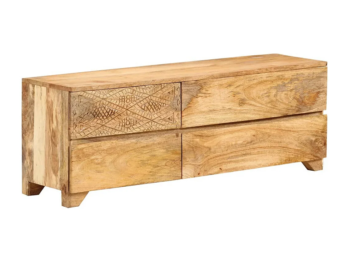 Garden Furniture -  Meuble TV Bois de manguier solide 110x30x40 cm