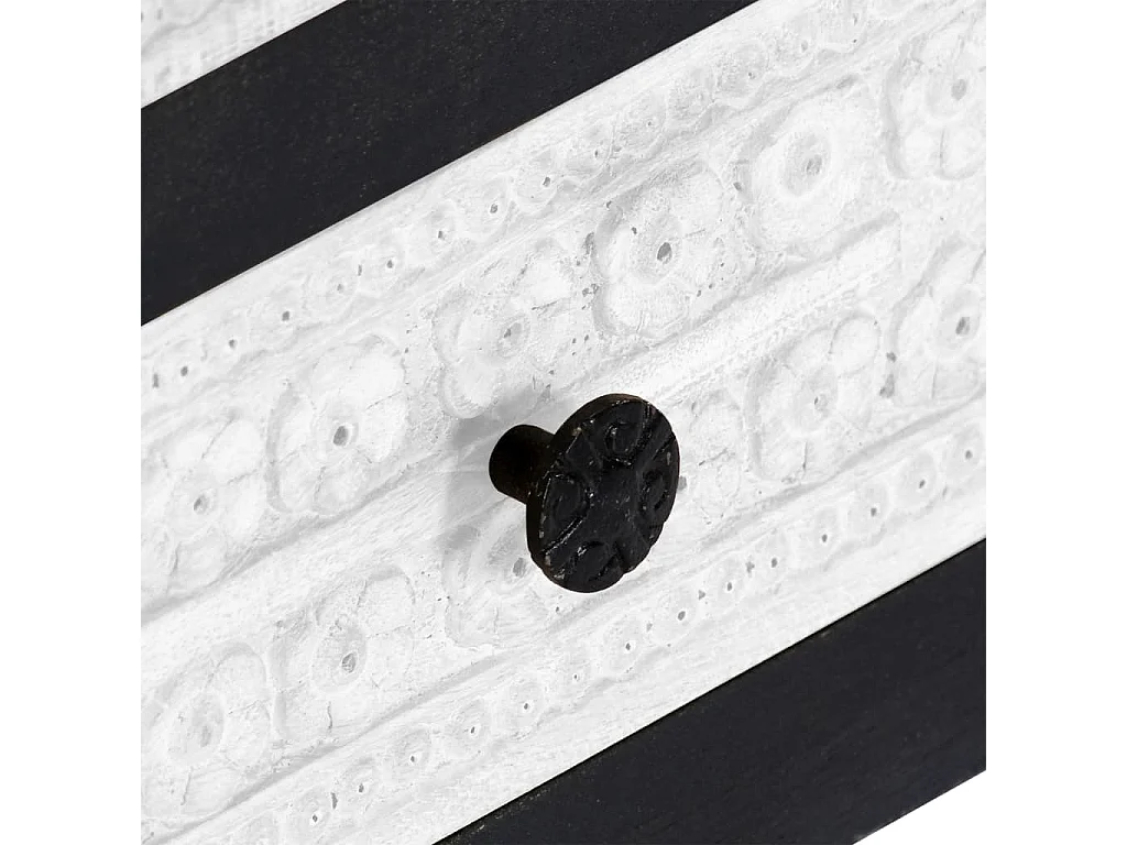 Garden Furniture -  Mueble para TV tallado a mano mango gris blanco 120x30x40 cm