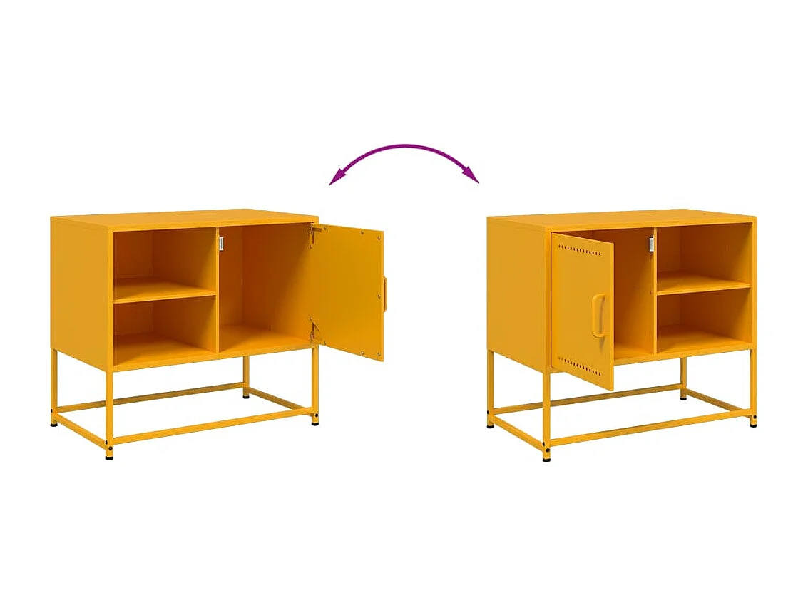 Hampden  Meuble TV jaune moutarde 68x39x60,5 cm acier