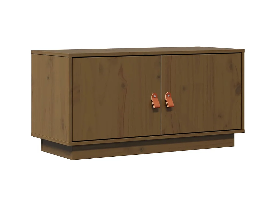 Maarianhamina  Meuble TV Marron miel 80x34x40 cm Bois de pin massif