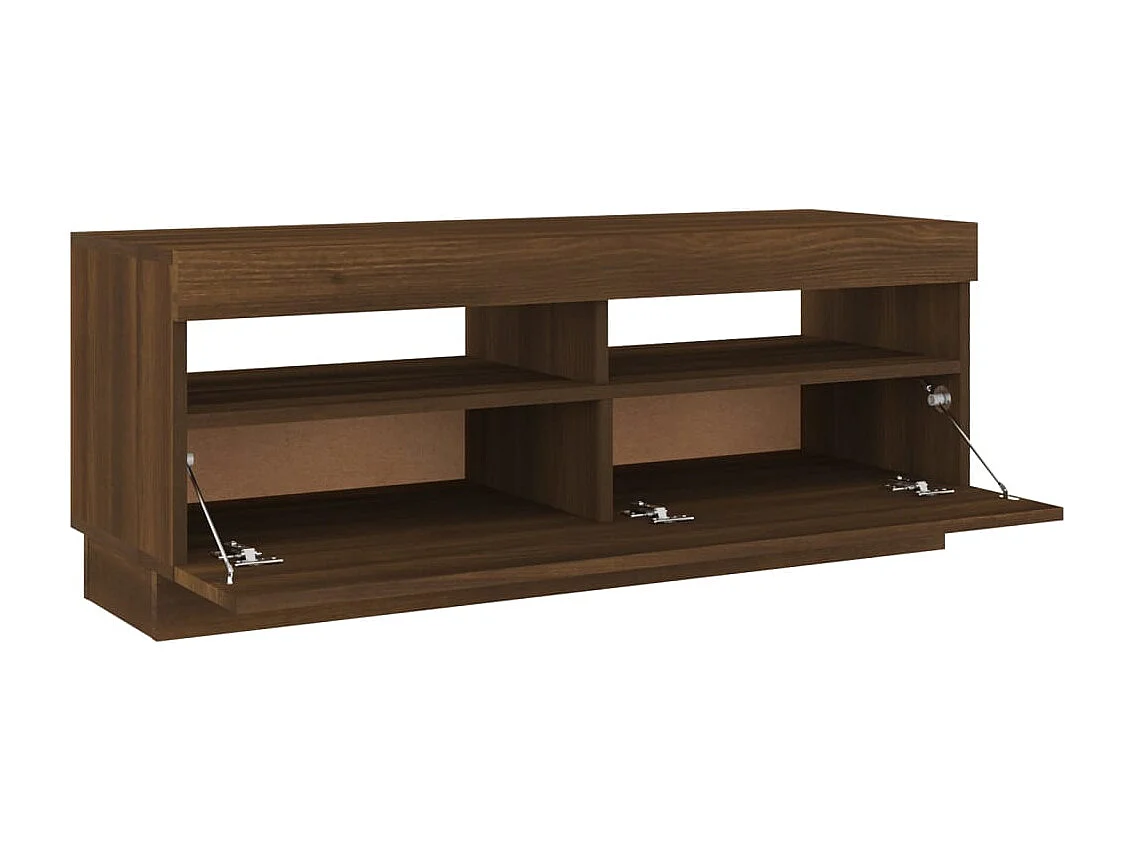 Roelant  Mueble de TV con luces LED marrón roble 100x35x40 cm