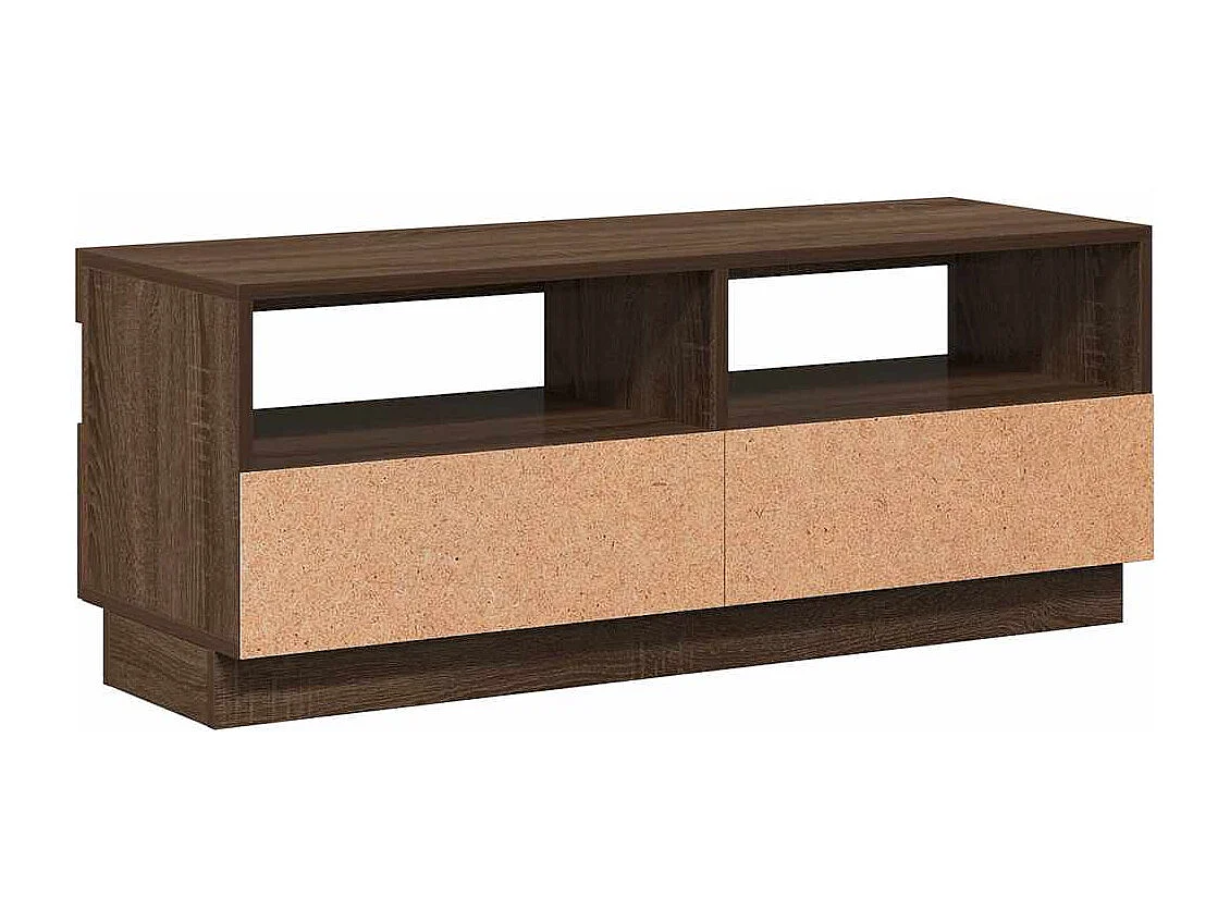 Roelant  Mueble de TV con luces LED marrón roble 100x35x40 cm