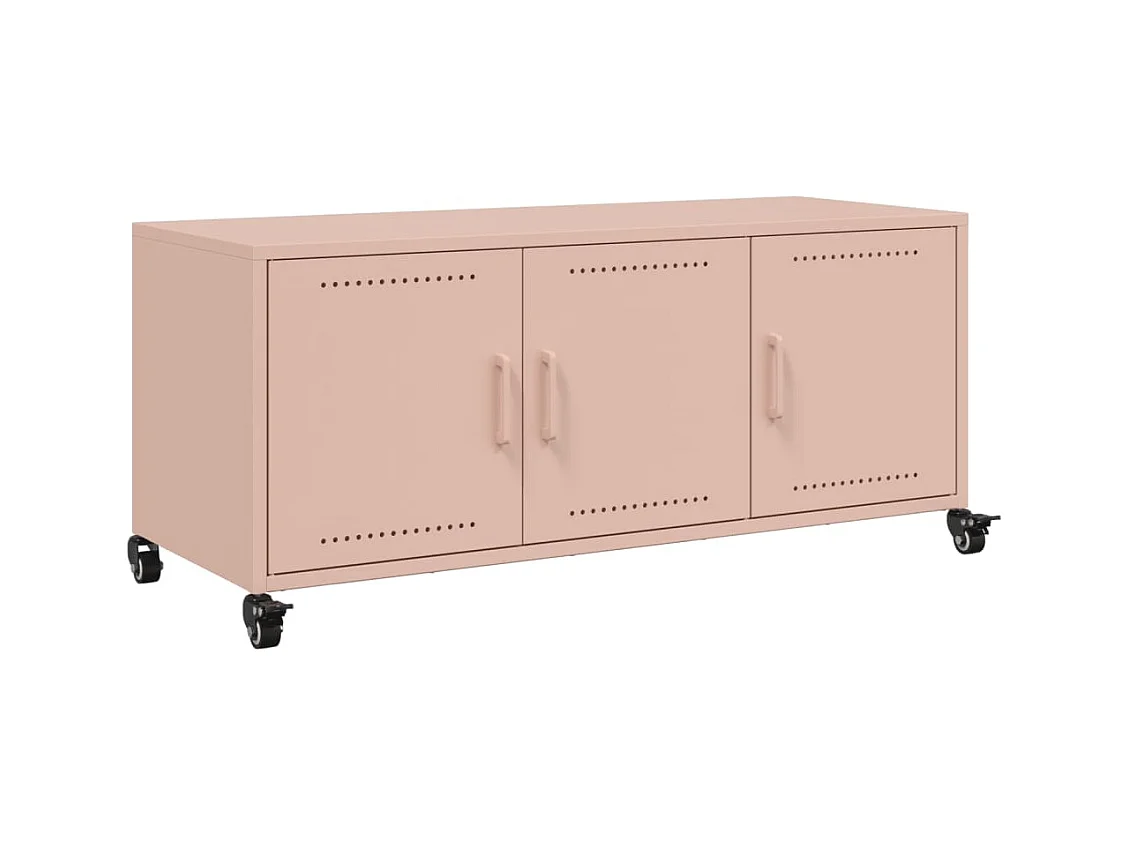 Tours  Meuble TV rose 100,5x39x43,5 cm acier