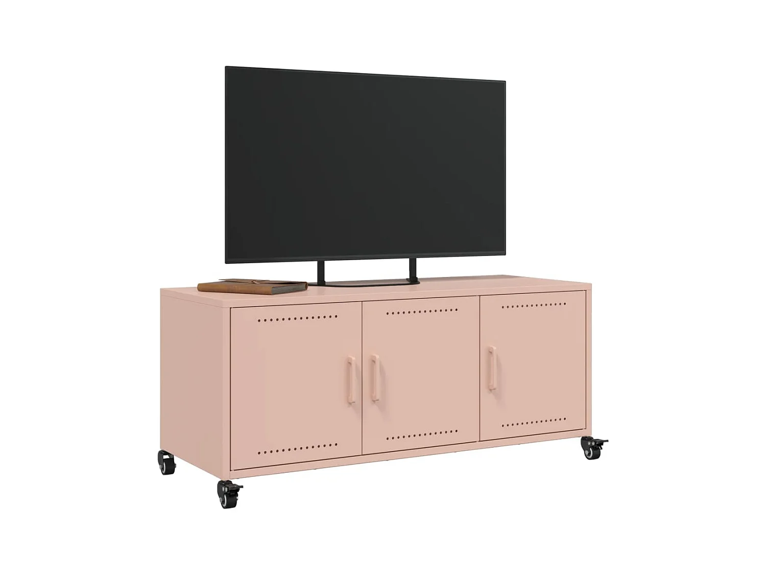 Tours  Meuble TV rose 100,5x39x43,5 cm acier