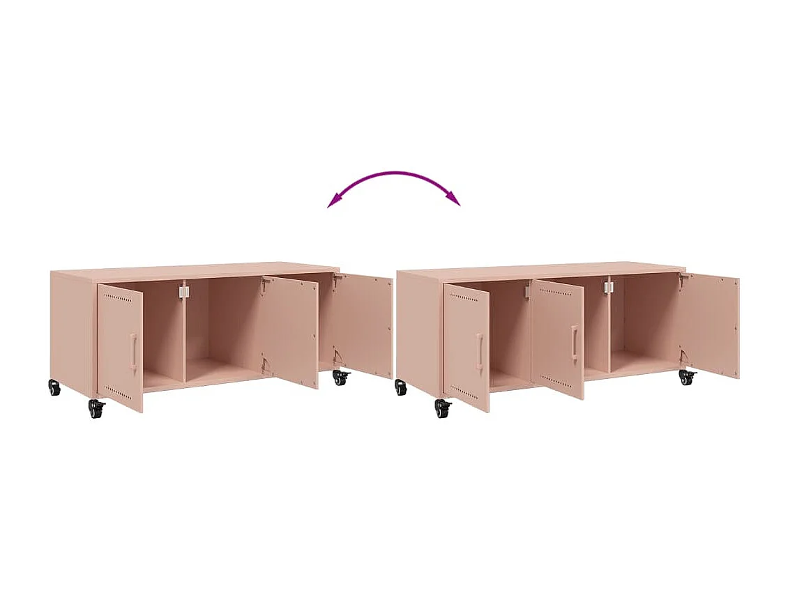 Tours  Tv-meubel 100,5x39x43,5 cm staal roze