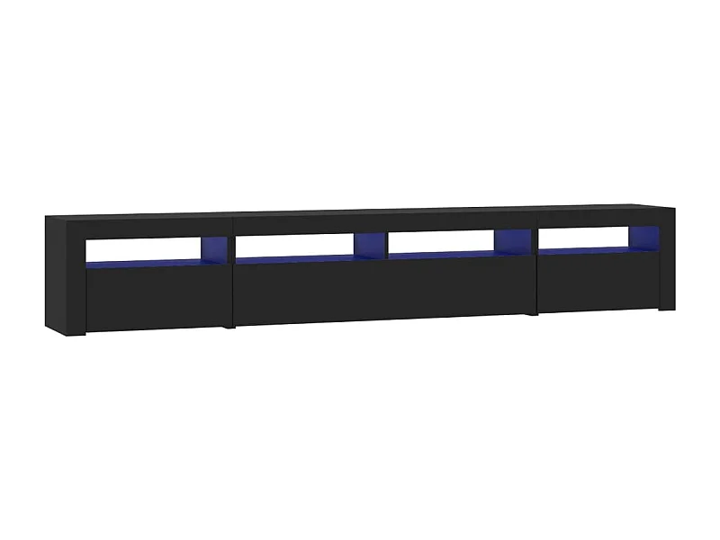 Vleteren  Meuble TV avec lumières LED Noir 240x35x40 cm