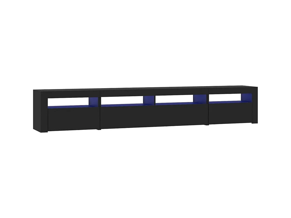 Vleteren  Meuble TV avec lumières LED Noir 240x35x40 cm