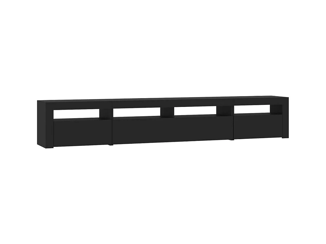 Vleteren  Meuble TV avec lumières LED Noir 240x35x40 cm