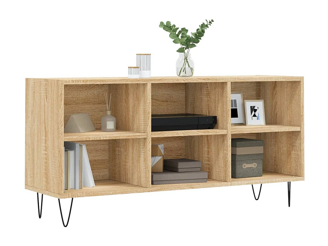 Cemre  Meuble TV chêne sonoma 103,5x30x50 cm bois d'ingénierie