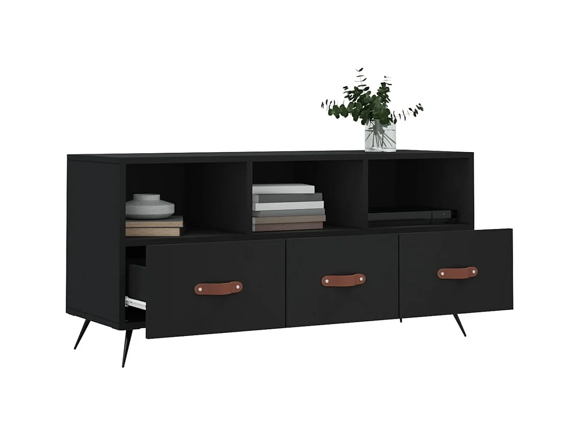 Qandrel  Tv-meubel 102x36x50 cm bewerkt hout zwart