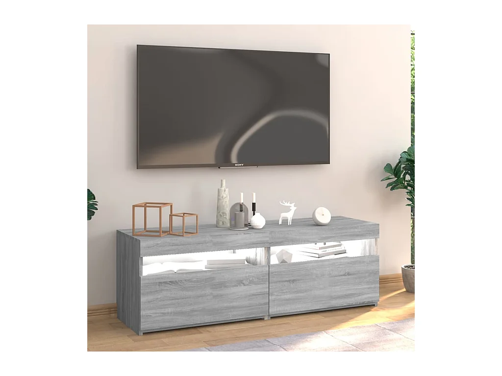 Ilion  Meuble TV avec lumières LED sonoma gris 120x35x40 cm