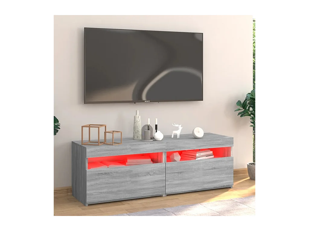 Ilion  Meuble TV avec lumières LED sonoma gris 120x35x40 cm