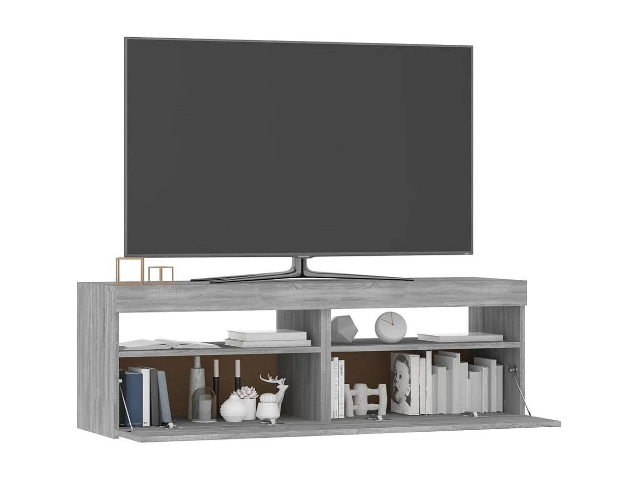 Ilion  Meuble TV avec lumières LED sonoma gris 120x35x40 cm
