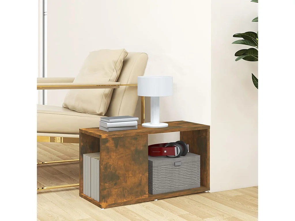 Norman  Meuble TV Chêne fumé 60x24x32 cm Bois d'ingénierie