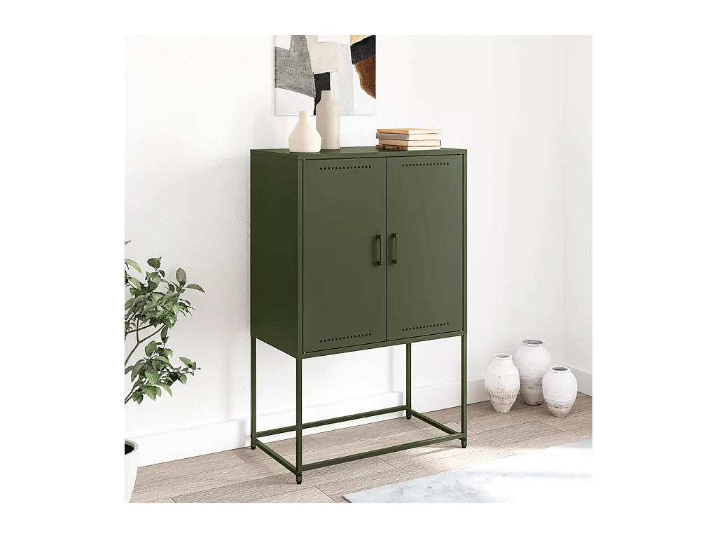 Hampden  Meuble TV vert olive 68x39x60,5 cm acier