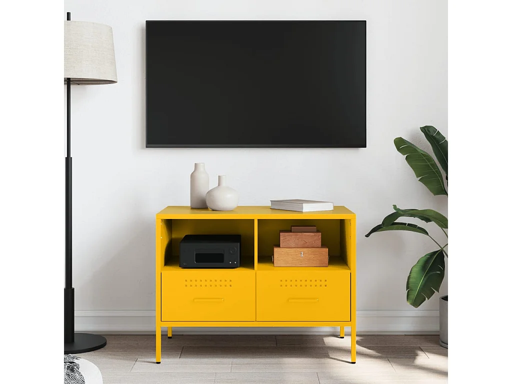 Dundrum  Mueble para TV acero amarillo mostaza 68x39x50,5 cm