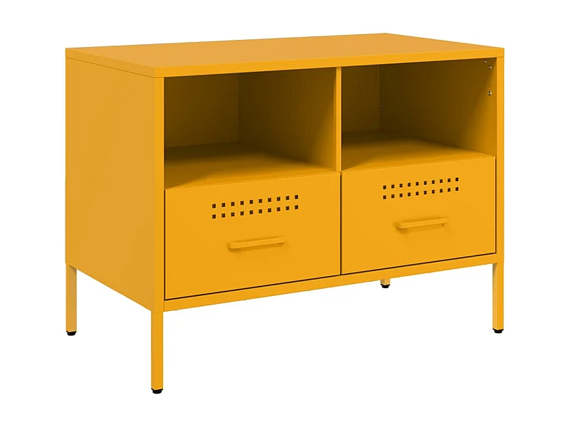Dundrum  Meuble TV jaune moutarde 68x39x50,5 cm acier