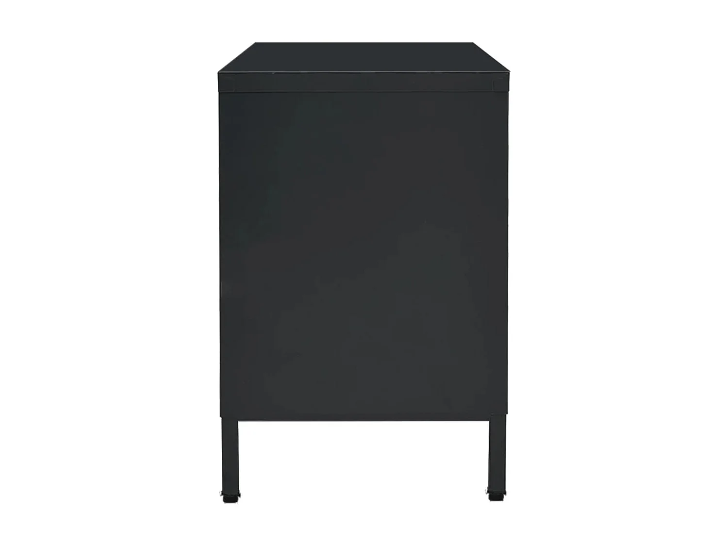Bylor  Meuble TV Noir 105x35x52 cm Acier et verre