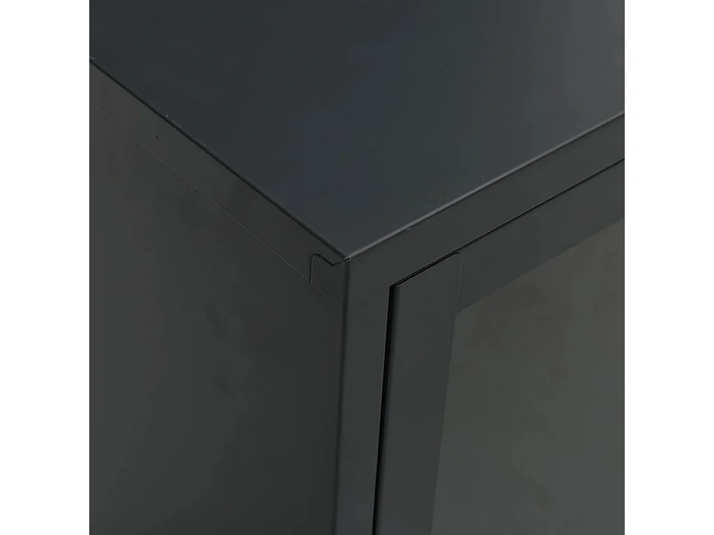 Bylor  Meuble TV Noir 105x35x52 cm Acier et verre