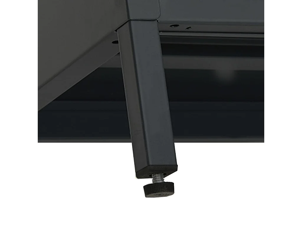 Bylor  Meuble TV Noir 105x35x52 cm Acier et verre