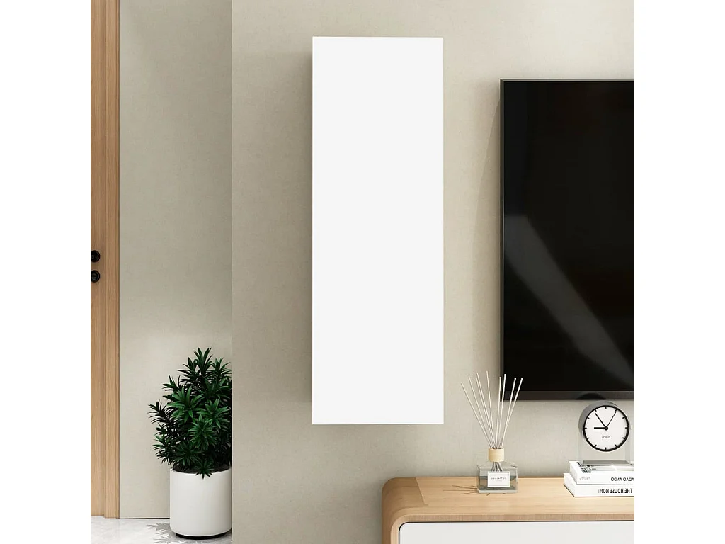 Hoeselt  Meuble TV Blanc 30,5x30x90 cm Bois d’ingénierie