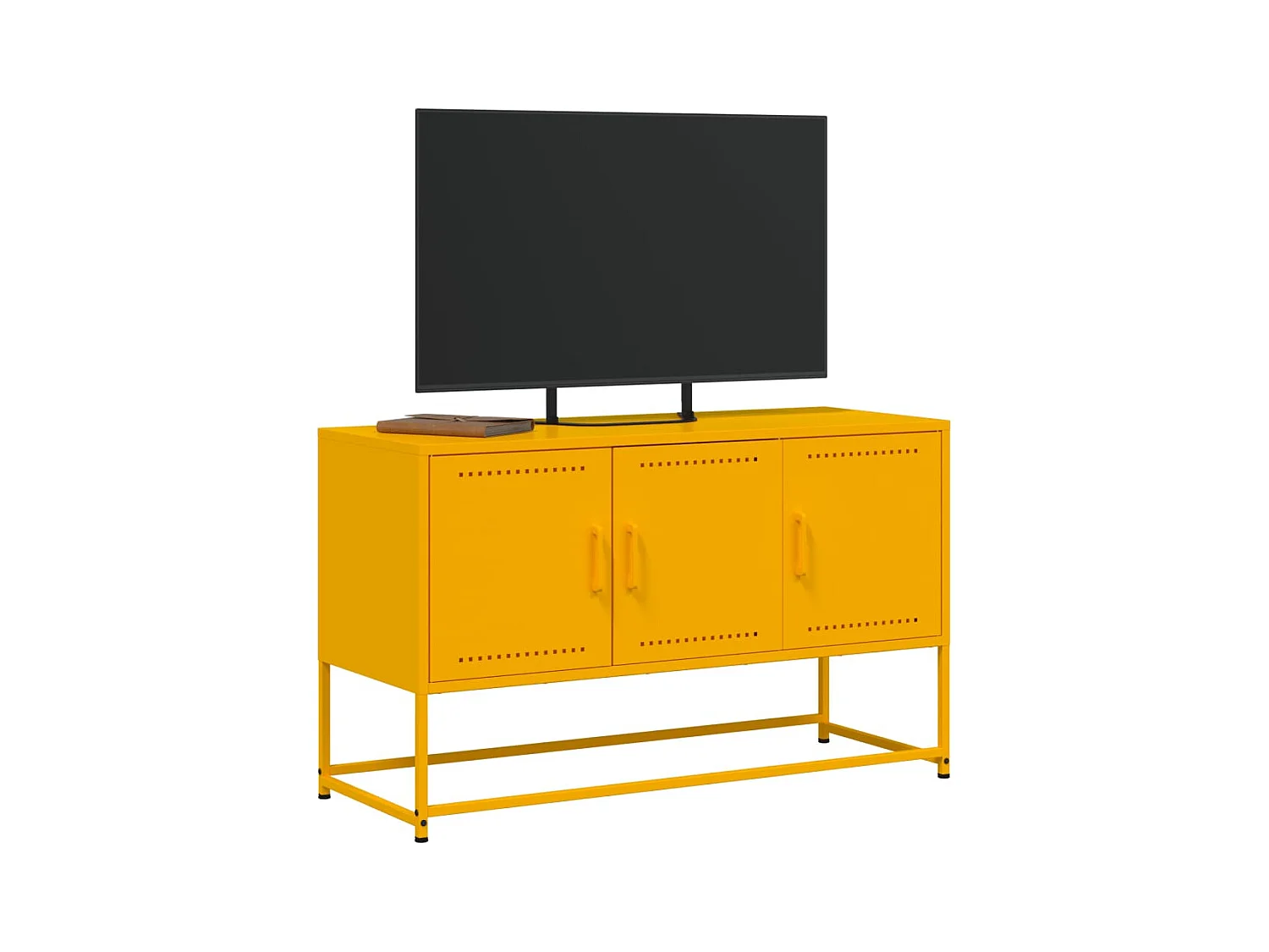 Vornar  Mueble para TV de acero amarillo mostaza 100,5x39x60,5 cm