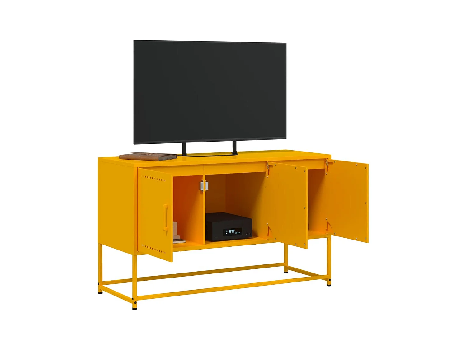 Vornar  Mueble para TV de acero amarillo mostaza 100,5x39x60,5 cm