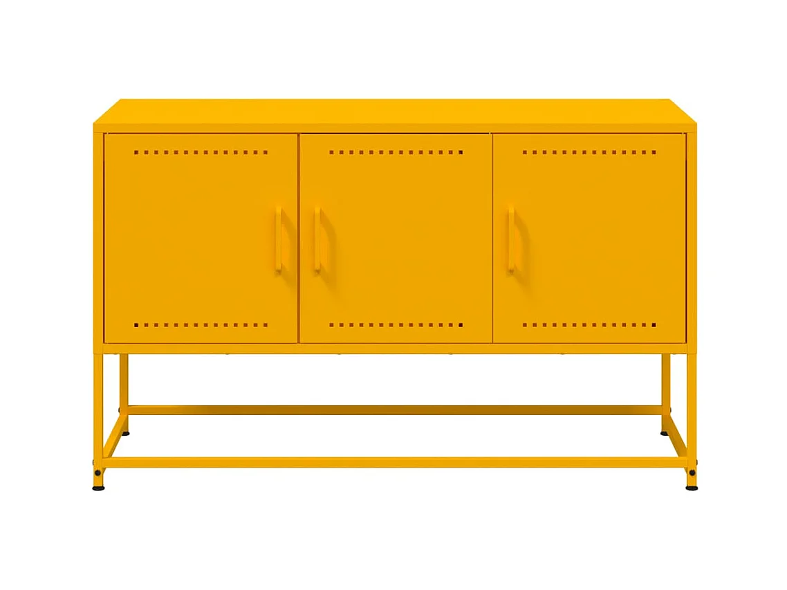 Vornar  Mueble para TV de acero amarillo mostaza 100,5x39x60,5 cm