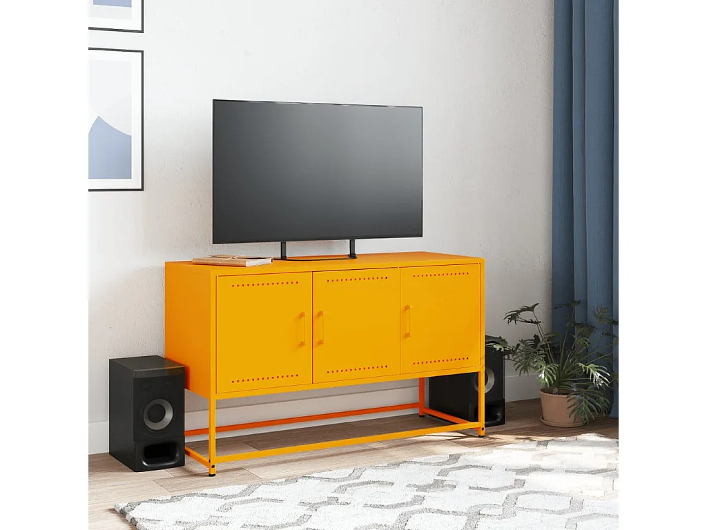Vornar  Tv-meubel 100,5x39x60,5 cm staal mosterdgeel