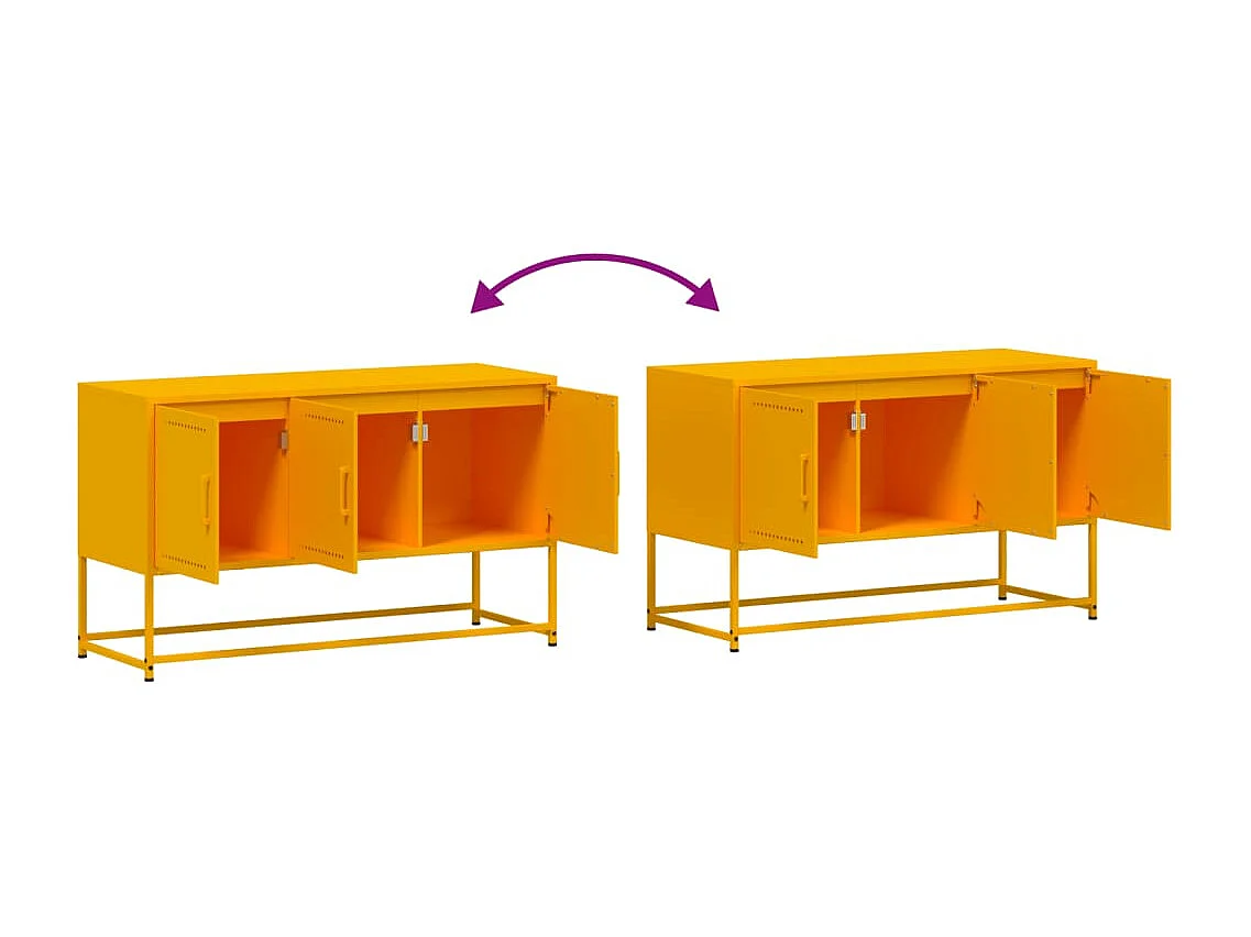 Vornar  Tv-meubel 100,5x39x60,5 cm staal mosterdgeel