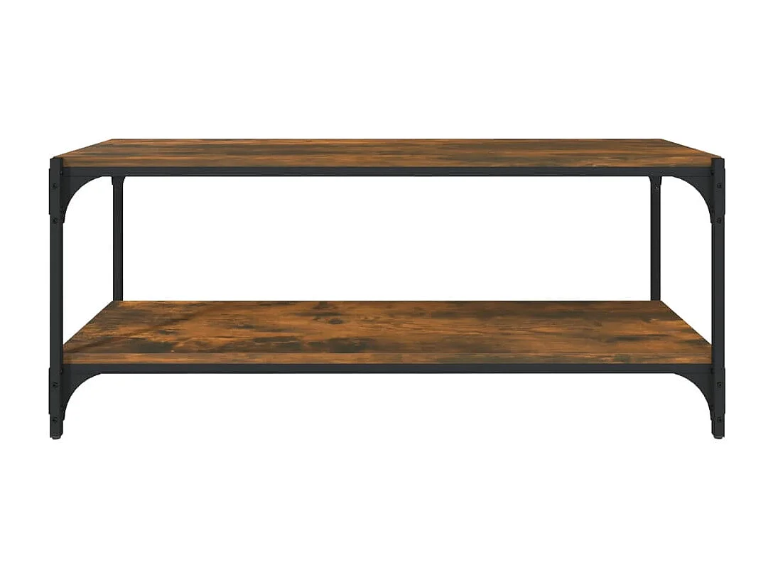 Foster City  Meuble TV Chêne fumé 100x33x41 cm Bois d'ingénierie et acier