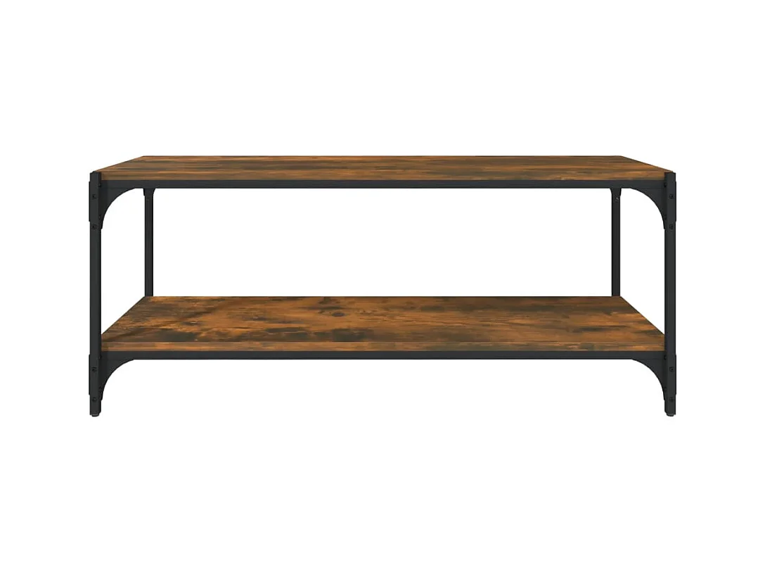 Foster City  Meuble TV Chêne fumé 100x33x41 cm Bois d'ingénierie et acier