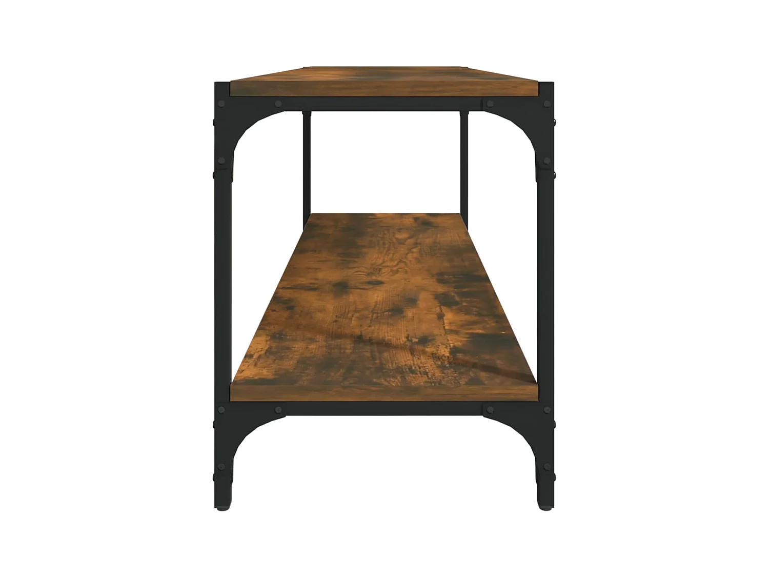 Foster City  Meuble TV Chêne fumé 100x33x41 cm Bois d'ingénierie et acier