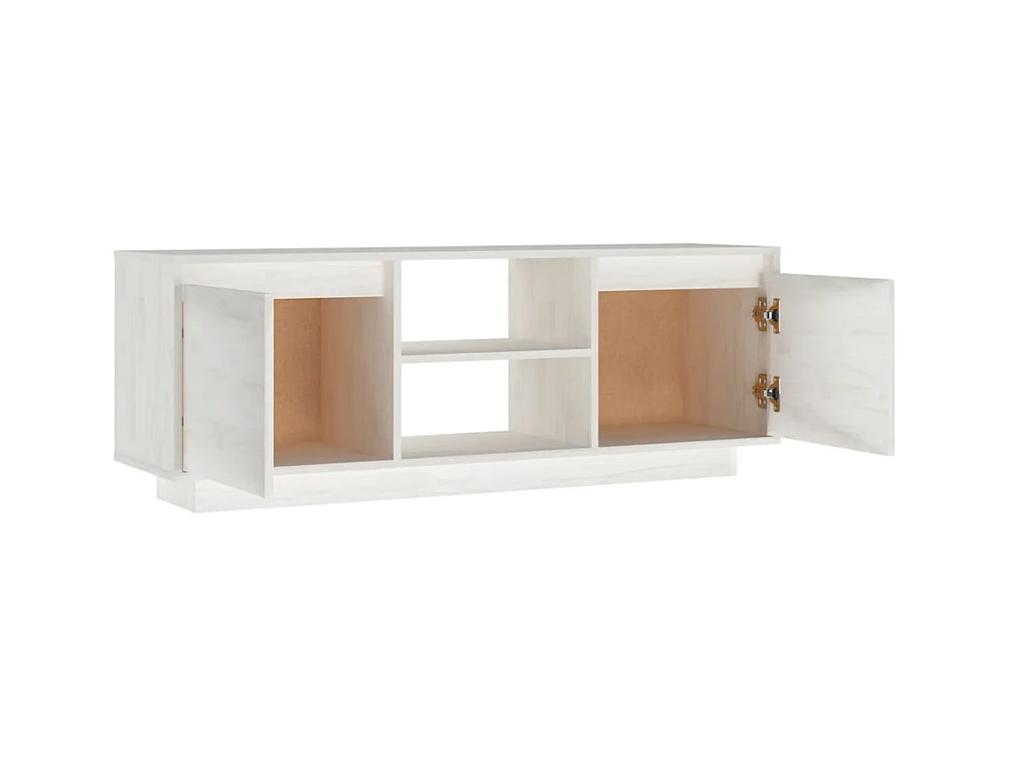 Saif  Meuble TV Blanc 110x30x40 cm Bois de pin massif