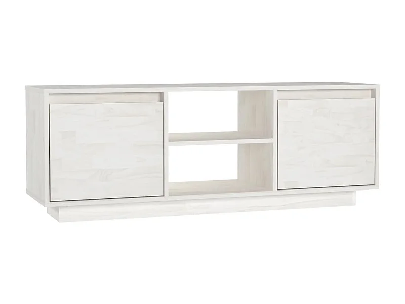 Saif  Meuble TV Blanc 110x30x40 cm Bois de pin massif