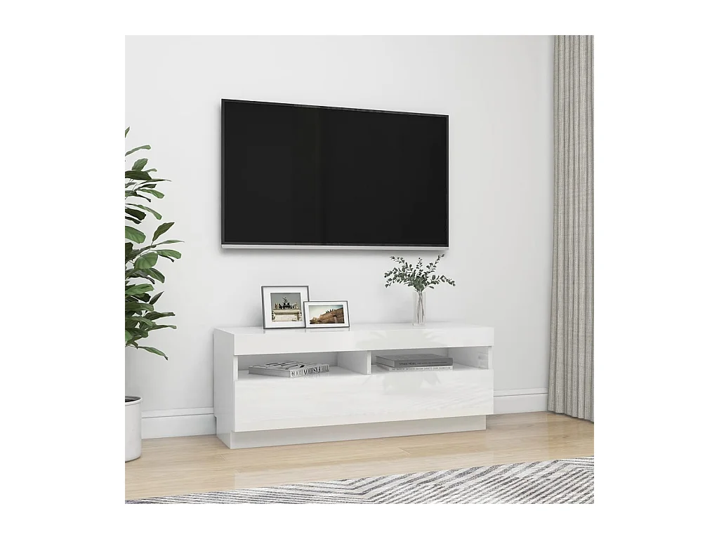 Roelant  Tv-meubel met LED-verlichting 100x35x40 cm hoogglans wit