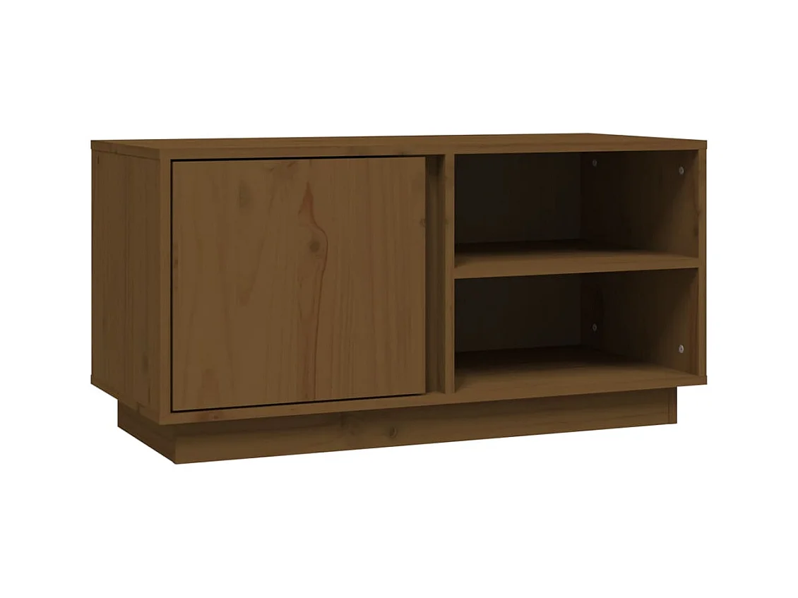 Anne-Suzanne  Meuble TV Marron miel 80x35x40,5 cm Bois de pin massif