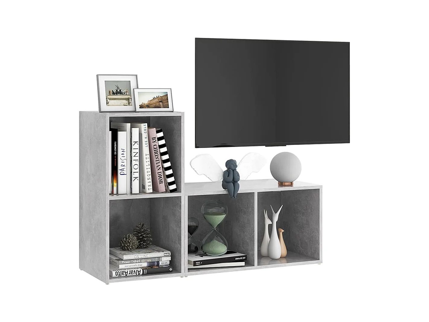 Garden Furniture -  Meubles TV 2 pcs Gris béton 72x35x36,5 cm Bois d'ingénierie