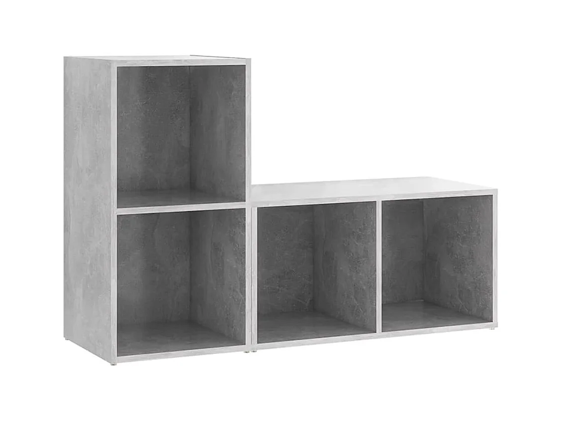 Garden Furniture -  Tv-meubelen 2 st 72x35x36,5 cm bewerkt hout betongrijs