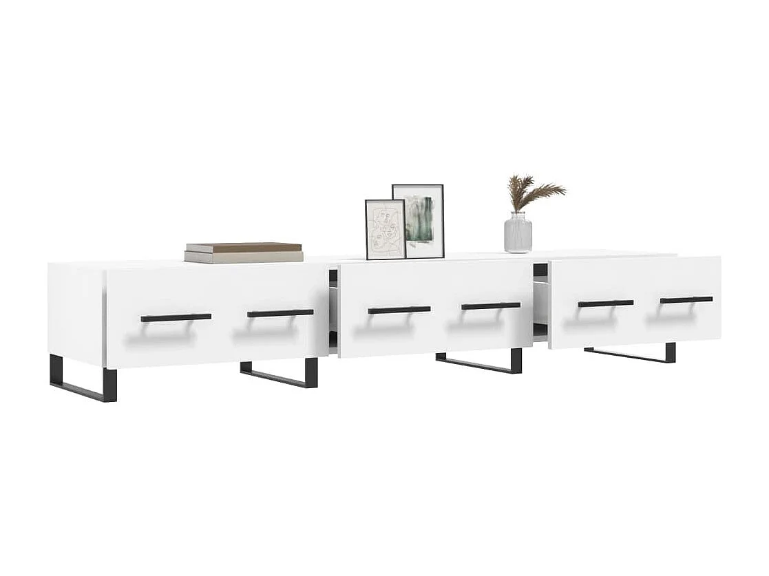 Hermitage  Meuble TV blanc 150x36x30 cm bois d'ingénierie